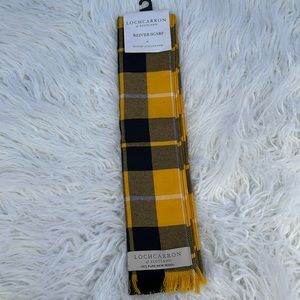 Yellow and black tartan reiver scarf from lochcarron of Scotland